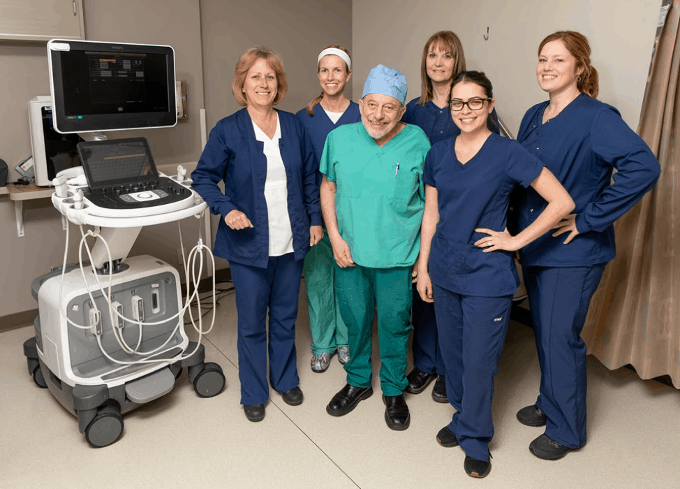 Dr. Silber with his team of ultrasonographers