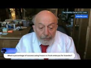 Dr. Silber April '22 - What is the percentage of success using frozen vs fresh embryos for transfer?